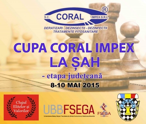 Dedicată copiilor pasionati de sah. Vezi programul Cupei Coral Impex la Şah – Etapa Judeţeană Cluj