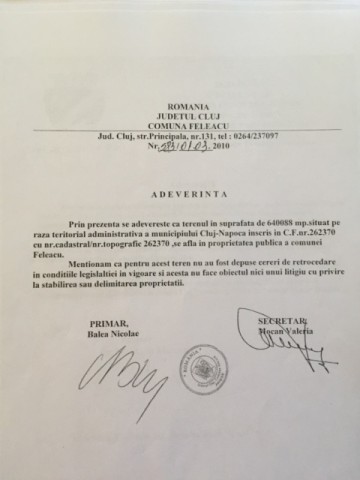 Adeverinta Feleacu
