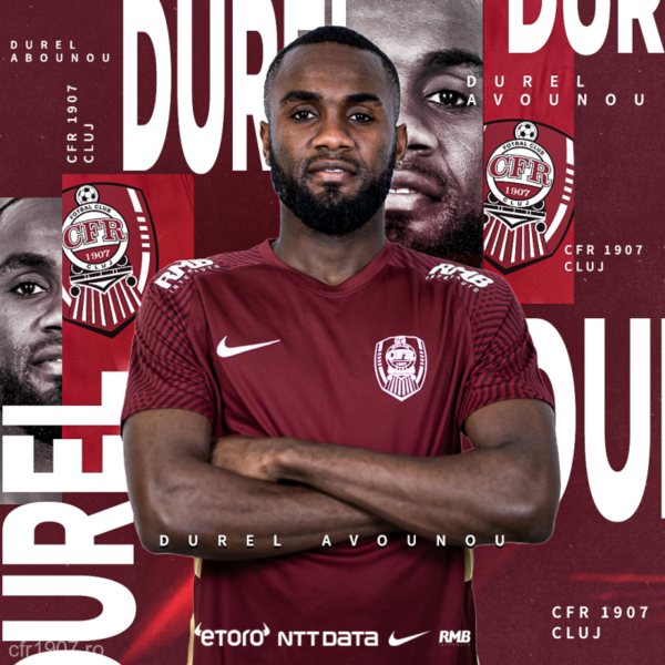 Mijlocaşul congolez Durel Avounou (25 de ani) este al doilea transfer al zilei realizat de CFR Cluj
