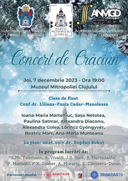 Concert de Crăciun la Muzeul Mitropoliei Clujului. Cei mai valoroși