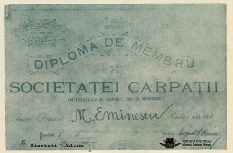 Ce făcea Eminescu pe 24 ianuarie 1882: Înfiinţa societatea secretă “Carpaţii” pentru unirea tuturor românilor în hotarele “Daciei Mari”