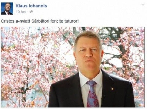 Gafă sau blasfemie de Paști! Iohannis nu știe scrie Înviere pe Facebook