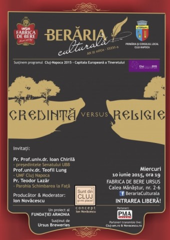 „Credință versus Religie” la Berăria Culturală din Cluj-Napoca