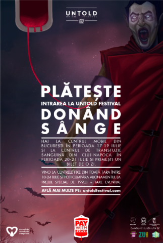 UNTOLD – Primul festival la care biletul se plătește donând sange
