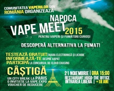 Doar pentru vaperi pasionați! Napoca Vape Meet, pe 21 noiembrie 2015