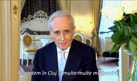 Jose Carreras le-a transmis clujenilor un mesaj: ”Sunt fericit ca am posibilitatea sa cant din nou pentru minunatul public din România” (Video)