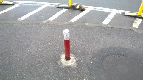 Dorel a dat lovitura! RADP a plantat un stâlpișor în mijlocul trotuarului
