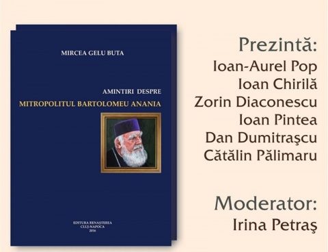 Amintiri despre Mitropolitul Bartolomeu, lansată la Cluj-Napoca