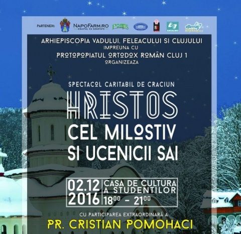 Spectacol caritabil pentru cinci copii cu deficiențe senzoriale la Cluj: „Hristos cel Milostiv și Ucenicii Săi”