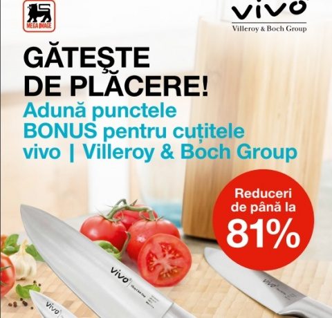 Gama de cuţite vivo – Villeroy & Boch Group, prezentă în toate magazinele Mega Image din Cluj-Napoca, cu discount-uri de până la 81%