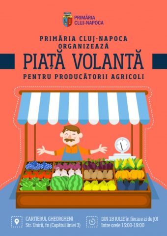 Toate piețele volante din Cluj-Napoca vor fi în zona Parcului Stadion