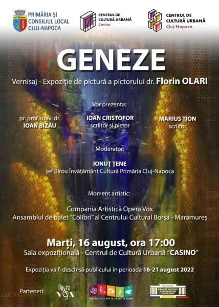 Expoziția ”Geneze” a pictorului dr. Florin Olari la Cluj-Napoca
