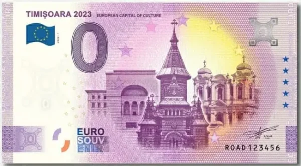 Catedrala ortodoxă și cea catolică din oraș apar cu crucea pe bancnotele suvenir „Timișoara 2023 European Capital of Culture”