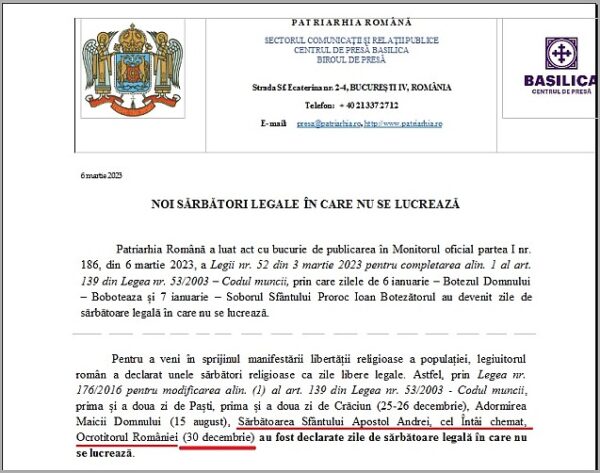 PCR din BOR? Purtătorul de cuvânt al Patriarhiei, Vasile Bănescu, a confundat marea sărbătoare creștinescă din 30 noiembrie cu Ziua Republicii