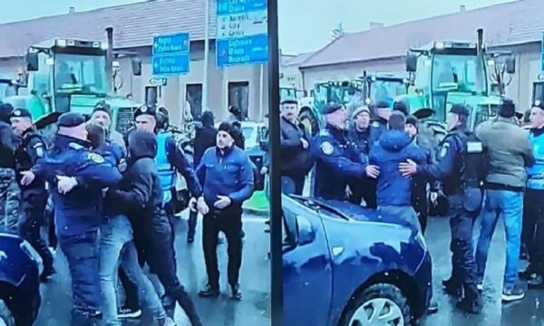 Țăranii români se ridică datorită produselor agricole ucrainene. Îmbrânceli între jandarmi și fermieri la Vama Nădlac