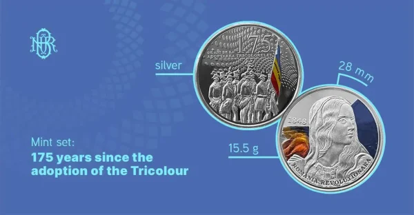 BNR lansează o emisiune numismatică cu tema 175 de ani de la adoptarea tricolorului