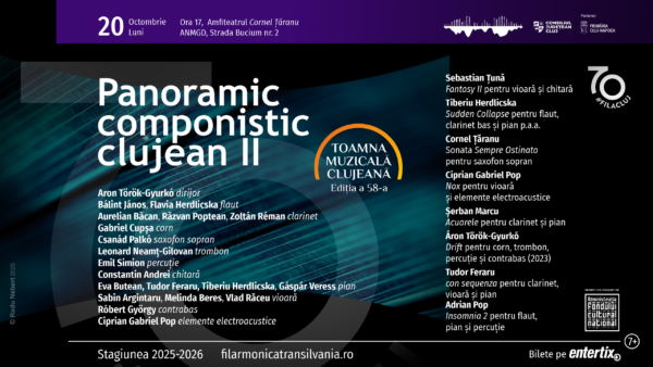 Muzica compozitorilor clujeni, pe scena Festivalului Toamna Muzicală Clujeană