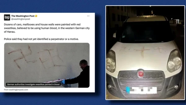 Român arestat în Germania, după ce a desenat cu propriul sânge svastici pe automobile și ziduri