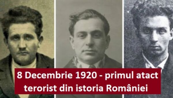 8 decembrie 1920: Primul atentat terorist din România. Au vrut să-l ucidă pe Octavian Goga. Max Goldstein, Saul Osias și Leon Lichtblau, trei bolșevici evrei, au aruncat în aer prezidiul Senatului, ucigând trei demnitari și rănind mulți episcopi