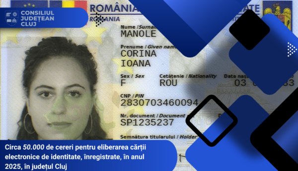 Circa 50.000 de cereri pentru eliberarea cărții electronice de identitate, înregistrate, în anul 2025, în județul Cluj