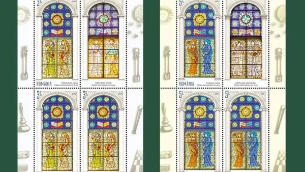 O capodoperă a vitraliului românesc a fost omagiată printr-o nouă emisiune filatelică