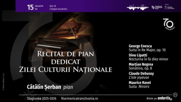 Ziua Culturii Naționale, marcată la Filarmonica de Stat „Transilvania” prin muzica lui George Enescu, într-un recital de pian