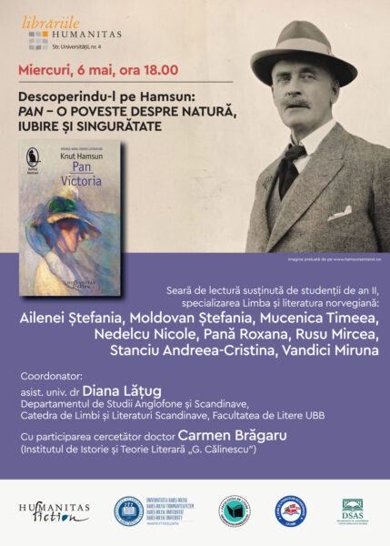 Seară de lectură scandinavă UBB la Humanitas: „Pan” de Knut Hamsun