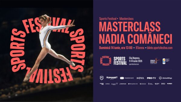 Masterclass Nadia Comăneci la Sports Festival 2026 Cluj-Napoca. Evenimentul marchează 50 de ani de la momentul care a schimbat istoria gimnasticii
