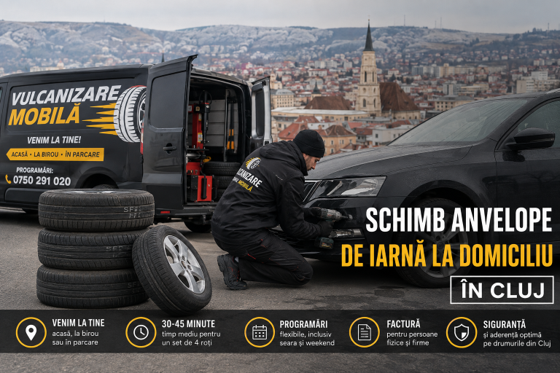 Schimb cauciucuri de iarnă la domiciliu în Cluj