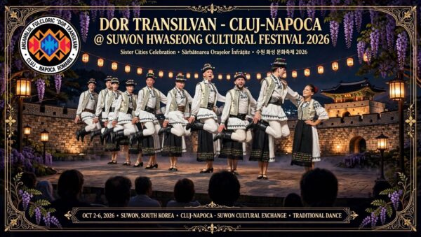 Ansamblul „Dor Transilvan” reprezintă Cluj-Napoca la cel mai mare festival de patrimoniu din Coreea de Sud
