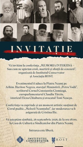Conferința „Memoria interzisă – Sau cum ne apărăm eroii, martirii și sfinții de cenzură”