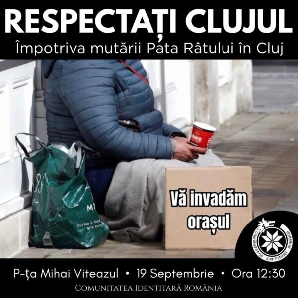 Comunitatea Identitară România solicită mobilizare masivă: Protest împotriva „Experimentului Cluj-Napoca” – 19 Septembrie!