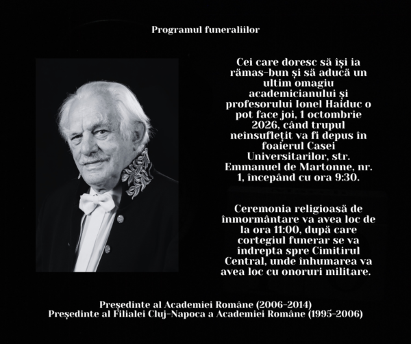 Ultim omagiu pentru academicianul Ionel Haiduc. Clujenii, așteptați la Casa Universitarilor