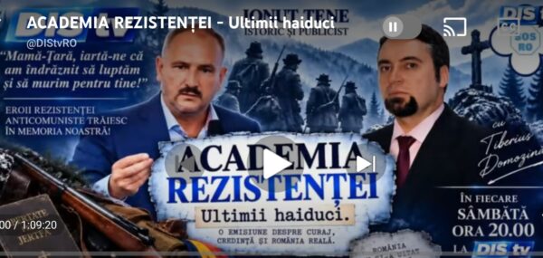 Prima ediție a emisiunii ACADEMIA REZISTENȚEI – Ultimii Haiduci! Invitat istoricul și publicistul clujean Ionuț Țene (Video)