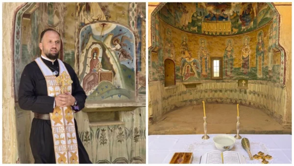 Prima slujbă de Sfințire Mică a apei la Schitul Românesc de la Iordan, după decenii de pustiire