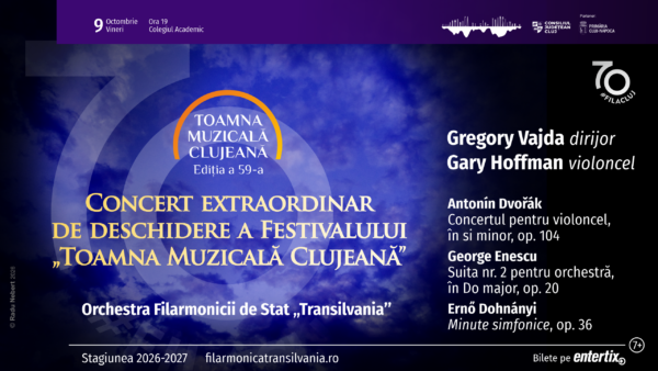 Începe Toamna Muzicală Clujeană, festival organizat de Filarmonica Transilvania. Care este programul