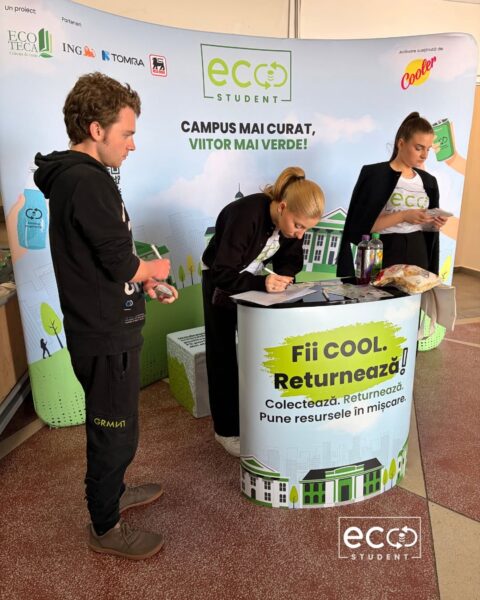 ECO Student la UBB Cluj-Napoca: peste 4.000 de ambalaje returnate în trei zile la automatul din campus